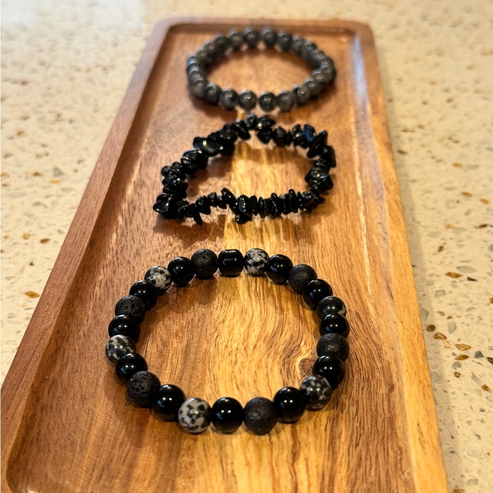 Set of 3 New Beaded Stretchy Bracelets - #3